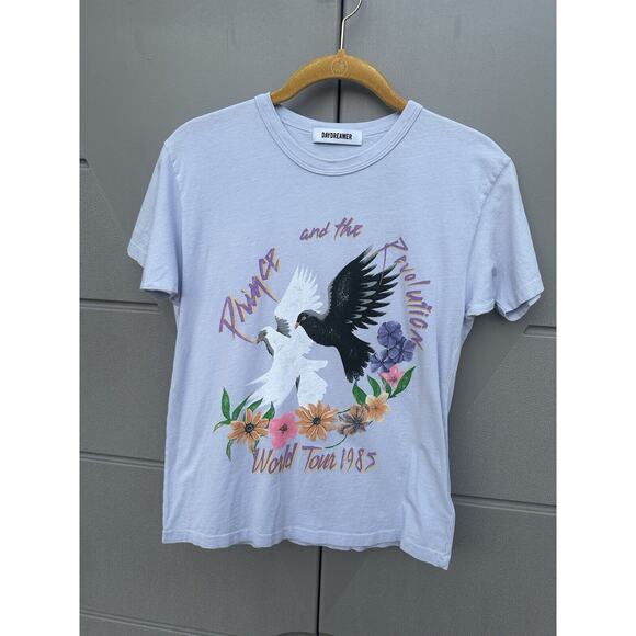 DAYDREAMER Prince World Tour 1985 Ringer Tee in Dawn/purple Sz XS READ - Picture 5 of 14
